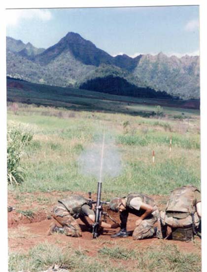 Burke Firing Mortar in Hawaii-1988