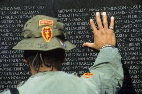 Paying Respect at The Vietnam Veterans Wall